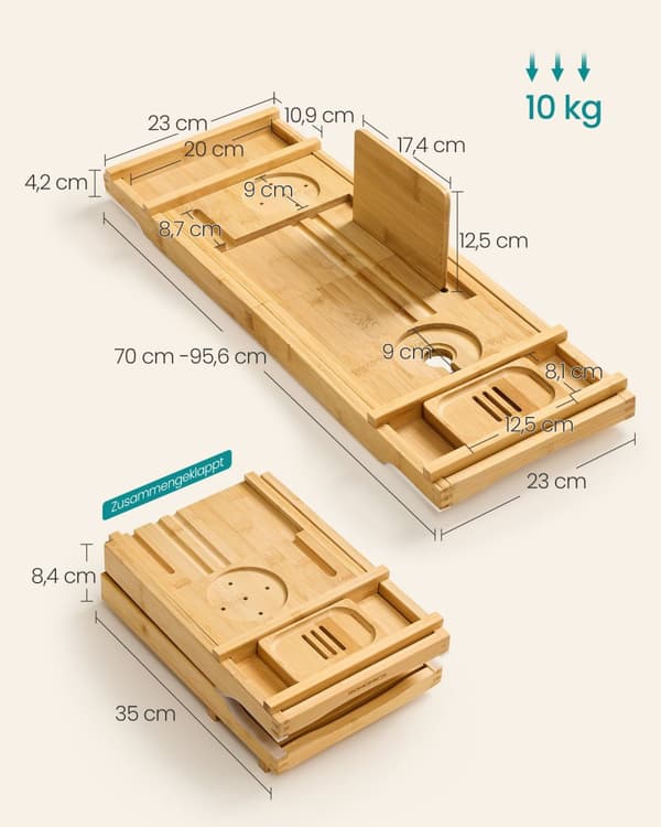Badekarshylde, SONGMICS, 70x95.6 cm, Beige