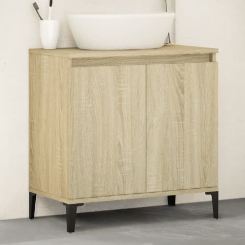 Tvättställsskåp sonoma-ek 58x33x60 cm konstruerat trä