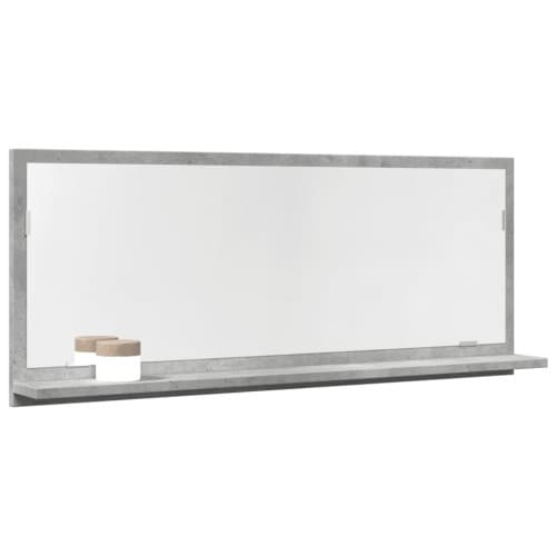 Spegelskåp för badrum betonggrå 90x11x37 cm konstruerat trä