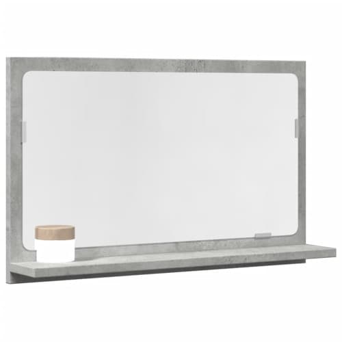 Spegelskåp för badrum betonggrå 60x11x37 cm konstruerat trä