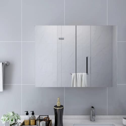 Spegelskåp för badrum vit 80x15x60 cm MDF