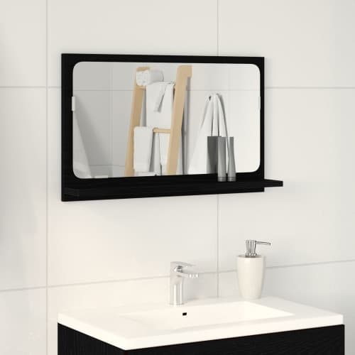 Badrumsspegel Svart Ek 60x10,5x37 cm Ingenjörsträ
