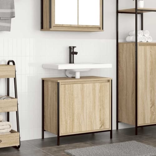 Tvättställsskåp för badrum sonoma-ek 60x34,5x60 cm