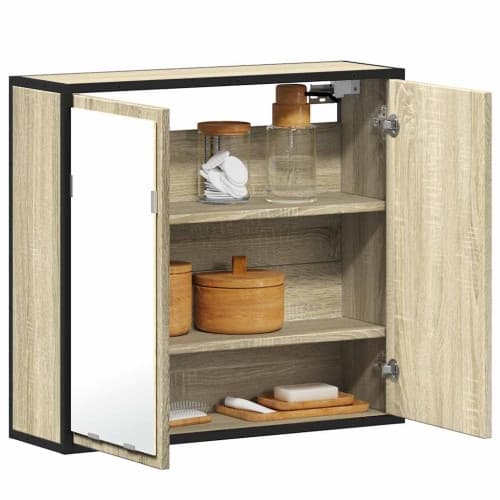 Spegelskåp för badrum sonoma-ek 65x20x60 cm konstruerat trä