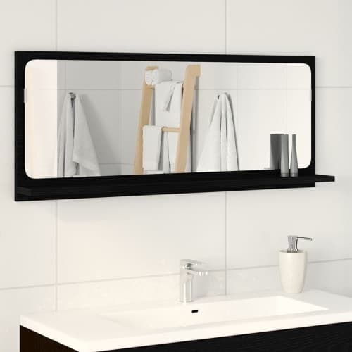 Badrumsspegel Svart Ek 90 x 10,5 x 37 cm Byggt av trä