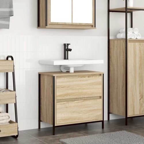 Tvättställsskåp med lådor sonoma-ek 60x34,5x60 cm