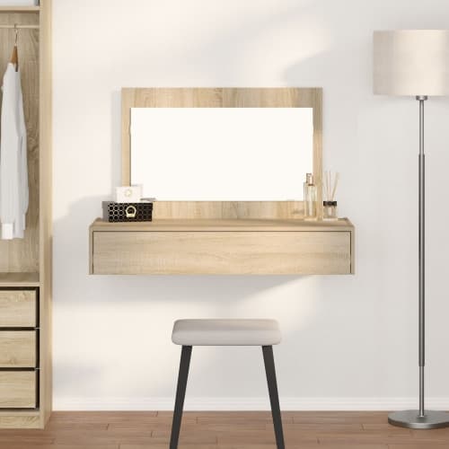 Väggmonterat sminkbord sonoma-ek 100x40x70 cm