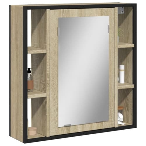Spegelskåp för badrum sonoma-ek 60x16x60 cm konstruerat trä