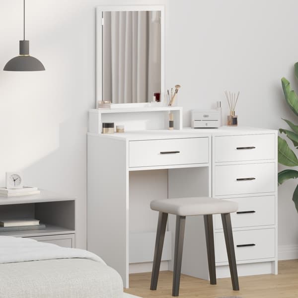 Sminkbord med lådor vit 50x41x140 cm