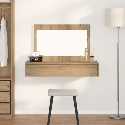 Väggmonterat sminkbord artisan ek 100x40x70 cm