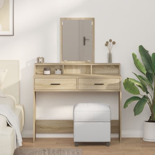 Sminkbord med lådor Sonoma Ek 100x41x140 cm