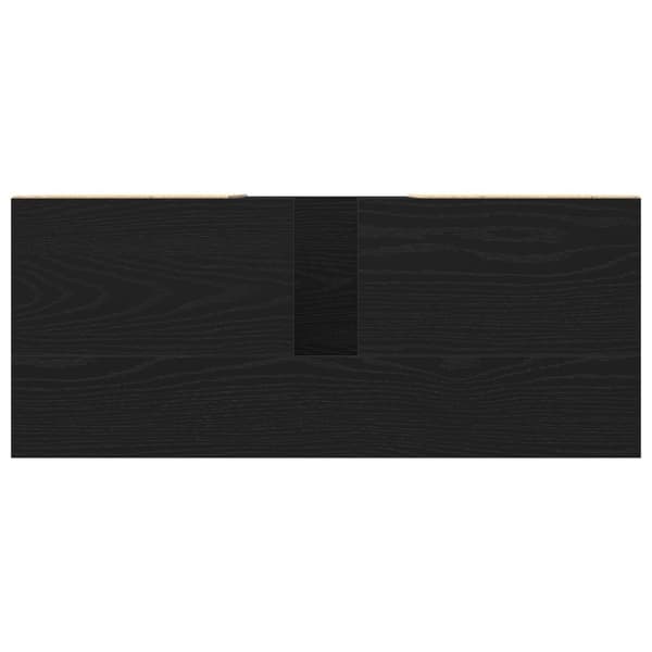 Badrumsskåp Skyddad Svart Ek 80x33x60 cm Trä