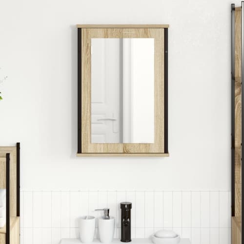 Spegelskåp Naturlig ek Spånskiva, glas, metall Medium