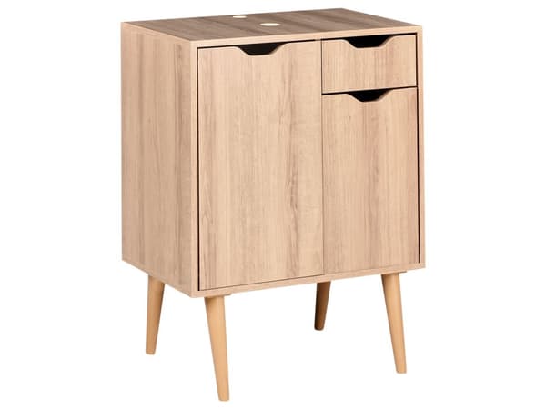 Servantskap Hvit MDP 60 x 80 cm Oppbevaring med Hylle til Baderom