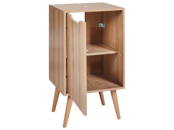 Vaskeskab lysebrunt MDP 45 x 80 cm opbevaring med hylder