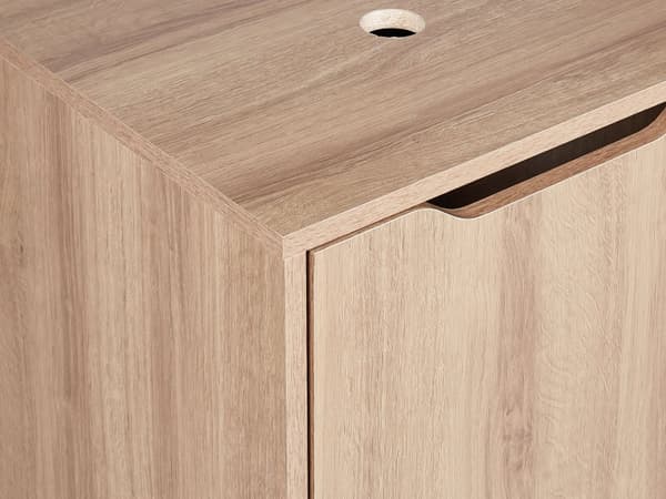 Vaskeskab lysebrunt MDP 45 x 80 cm opbevaring med hylder