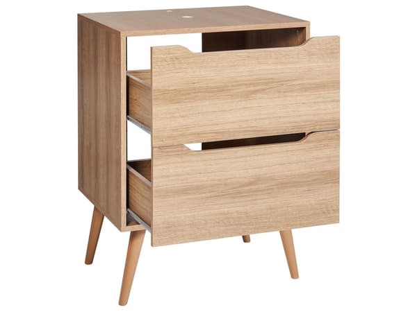 Vaskeskab Lysebrun MDP 60 x 80 cm Badeværelsesopbevaring med skuffer