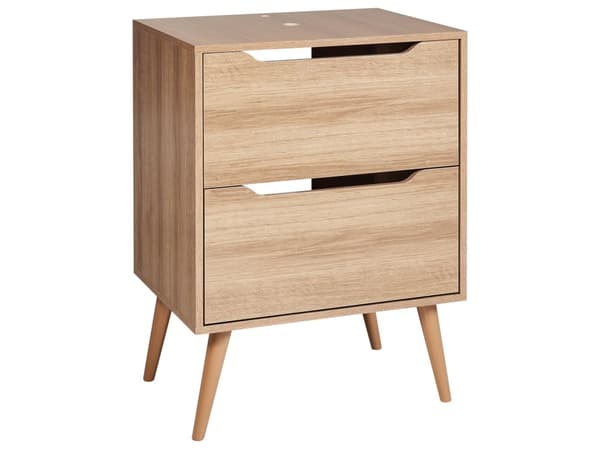 Vaskeskab Lysebrun MDP 60 x 80 cm Badeværelsesopbevaring med skuffer