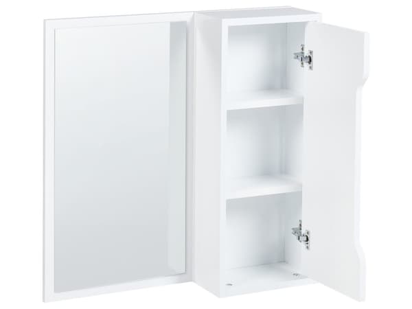 Væghængt badeværelsesskab med spejl Hvid MDP 60 x 60 cm Opbevaring Skandinavisk stil