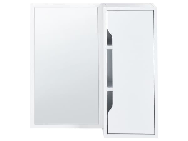 Væghængt badeværelsesskab med spejl Hvid MDP 60 x 60 cm Opbevaring Skandinavisk stil