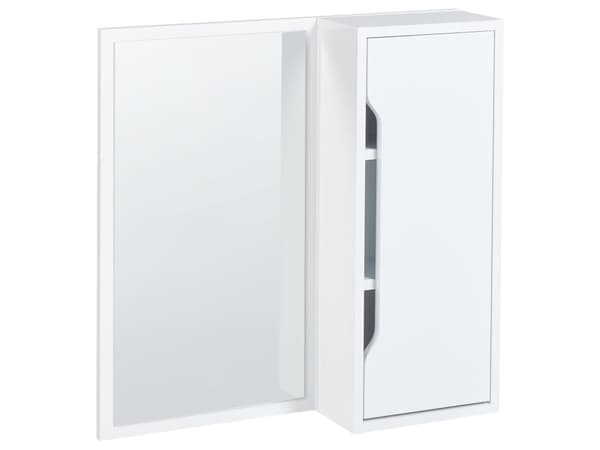 Væghængt badeværelsesskab med spejl Hvid MDP 60 x 60 cm Opbevaring Skandinavisk stil