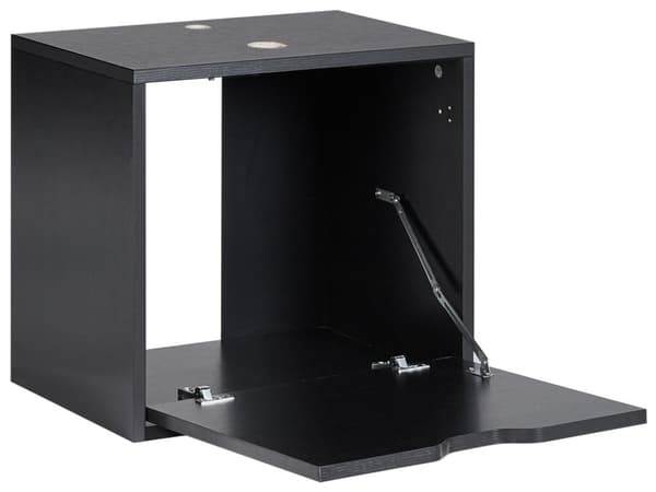 Badeværelsesskab sort MDF skabskorpus 44 x 40 cm med dør og hul til håndvask