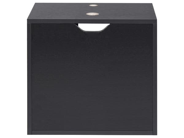 Badeværelsesskab sort MDF skabskorpus 44 x 40 cm med dør og hul til håndvask