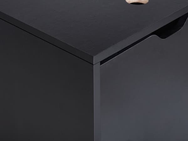Badeværelsesskab sort MDF skabskorpus 44 x 40 cm med dør og hul til håndvask