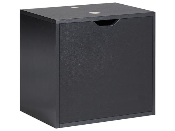 Badeværelsesskab sort MDF skabskorpus 44 x 40 cm med dør og hul til håndvask