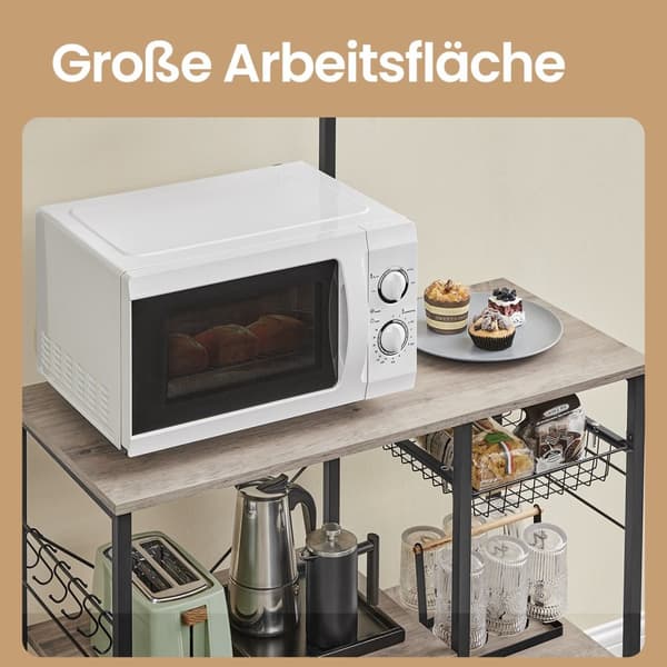 Keukenplank, staande plank, bakkersplank met metalen mand