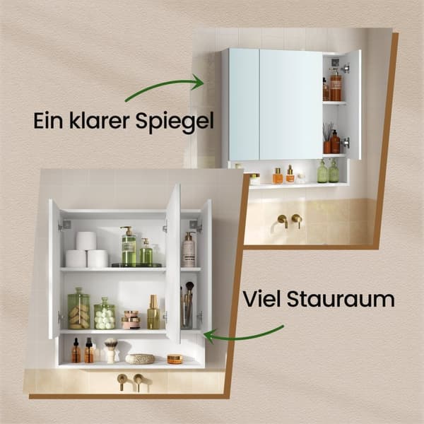 Badkamerkast met 3 deuren, badkamerkast, spiegelkast