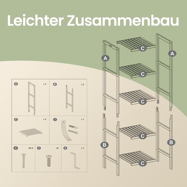 Badkamerplank 5 niveaus, smalle plank staand, multifunctioneel opbergrek