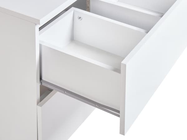 Vaskeskab Hvid MDF Træ 60 cm Bred Underskab til Vask Badeværelsesskab med Skuffer Moderne Skab til under Håndvask Baderum med Opbevaring