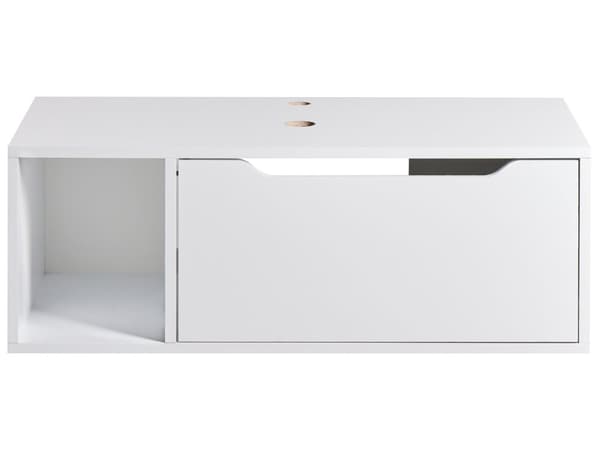 Veggmontert Baderomsskap Hvit Marmor MDP-kropp 80 x 40 cm Riflet Front med 2 Hyller Forhåndsskårne Hull
