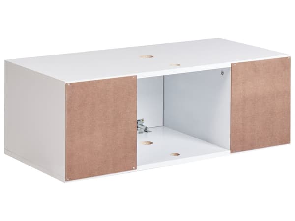 Veggmontert Baderomsskap Hvit Marmor MDP-kropp 80 x 40 cm Riflet Front med 2 Hyller Forhåndsskårne Hull