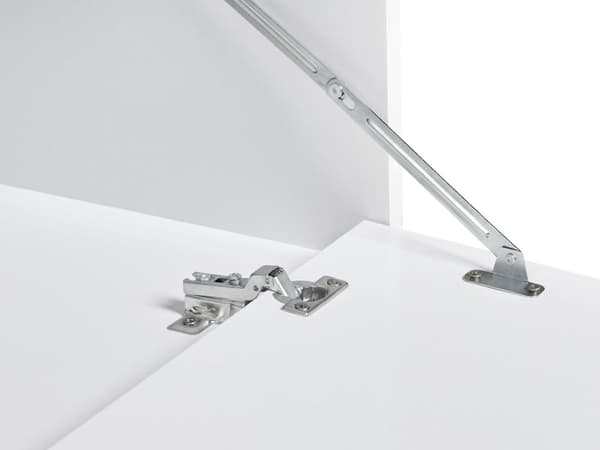 Veggmontert Baderomsskap Hvit Marmor MDP-kropp 80 x 40 cm Riflet Front med 2 Hyller Forhåndsskårne Hull
