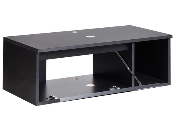 Veggmontert Baderomsskap Svart MDP-kropp 80 x 40 cm Riflet Front med 2 Hyller Forhåndsskårne Hull