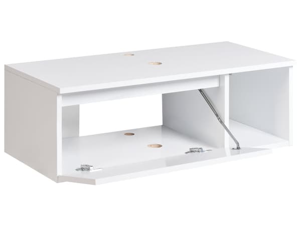 Veggmontert Baderomsskap Hvit MDP-kropp 80 x 40 cm Riflet Front med 2 Hyller Forhåndsskårne Hull