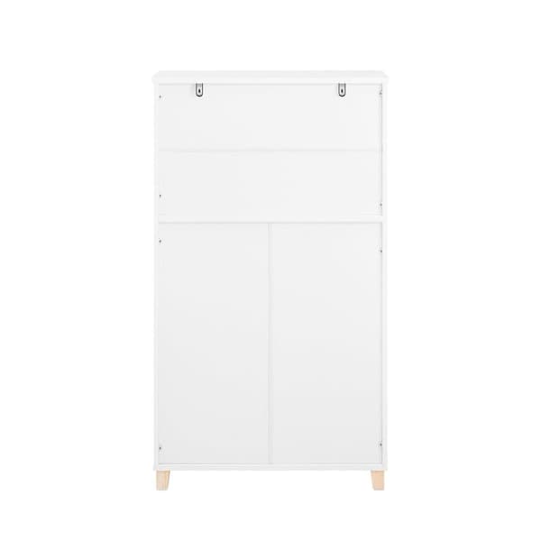 Kylpyhuonekaappi, BZR143-WN, 64x33x110 cm, Valkoinen