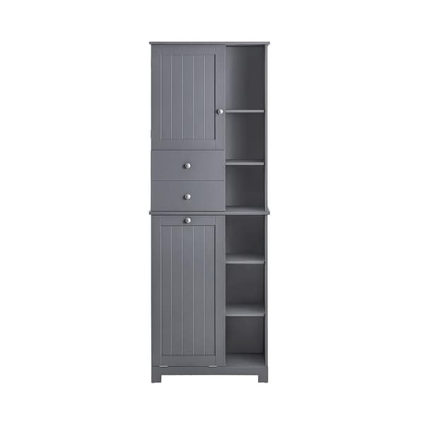 Korkea kaappi, BZR104-DG, 60x38x170 cm, Harmaa