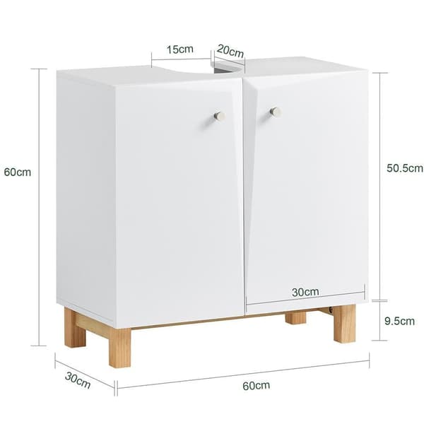 Under vask skab, BZR92-W, 60x30x60 cm, Hvid