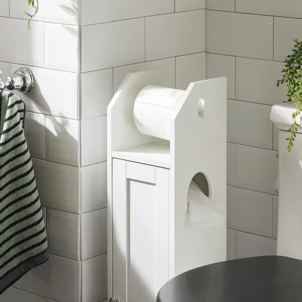 WC-paperitelinekaappi, FRG135-W, 20x18x78 cm, Valkoinen