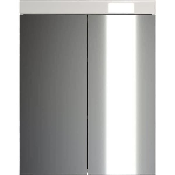 Spegelgarderob - AMANDA - 2 spegeldörrar - L60 x D17 x H77 cm - Vit