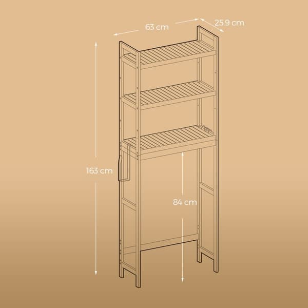 Toaletthylla, SONGMICS BTS01WT, Vit