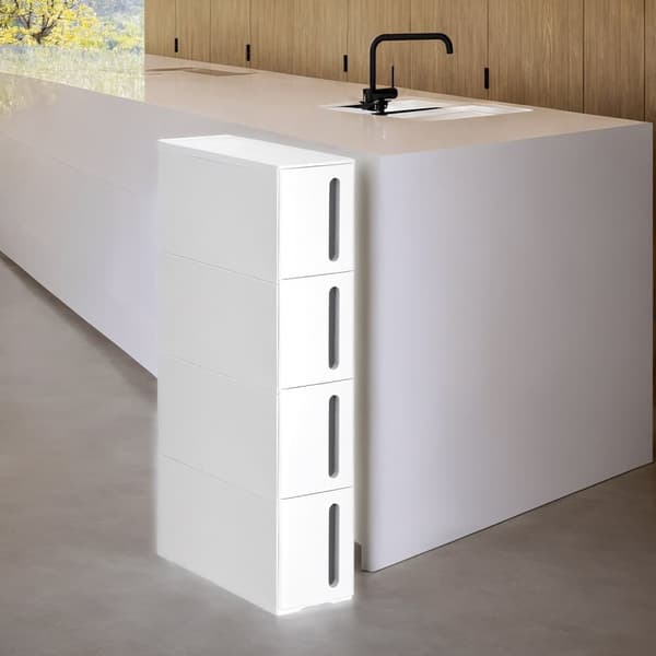 Hylla med hjul, SONGMICS KFR008G01, 45x17x84 cm, vit-grå