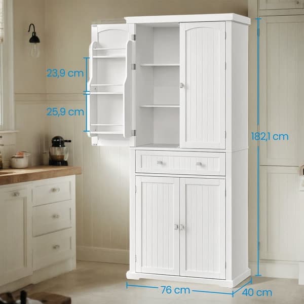 Køkkenskab, VASAGLE BBC561W21, 40x76x182.1 cm, Hvid