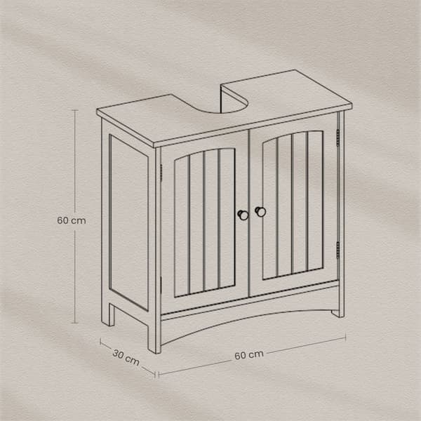 Badrumsskåp, VASAGLE BBC01WT, 60x60x30 cm, Vit