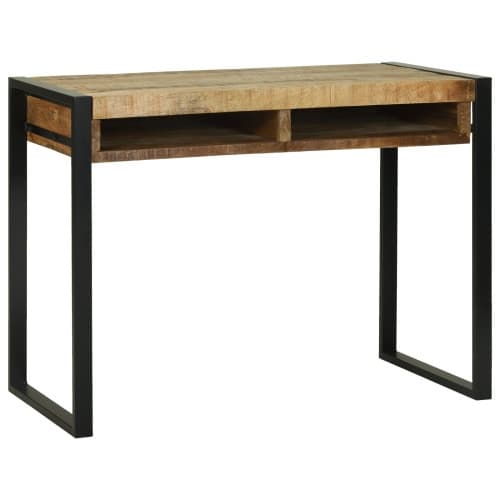 Sminkbord med Spegel 100x50x75 cm Solid Grovt Mangoträ