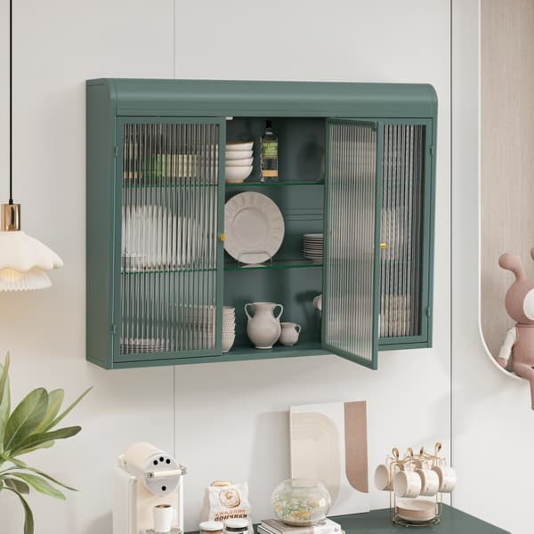 Rootz 3 -dørs vægbøjle - glashylde - Elegant opbevaring - Alsidig design - 90 cm x 20 cm x 70 cm - Tilføjer raffinement til ethvert rum