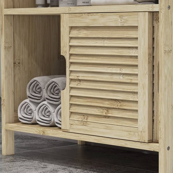 Rootz Bamboo Vanity Unit - Badrumsskåp - Lagringsarrangör - Hållbar bambu - 60 cm x 30 cm x 60 cm